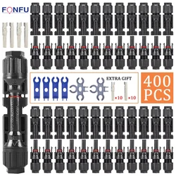 Connecteurs Photovoltaïques pour Panneaux Solaires, 10/20/50/100/400 Pièces, Kit de Connecteurs 1000V 30A, Câble MC Long 2.5/4/6 mm²