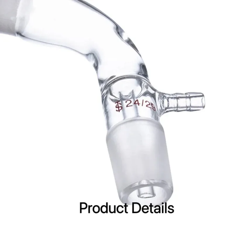 Laboratory Glass 24/29 Joint 105 Deg Bend  Vacuum Receiver Take Off Adapter Distillation Head Adapter