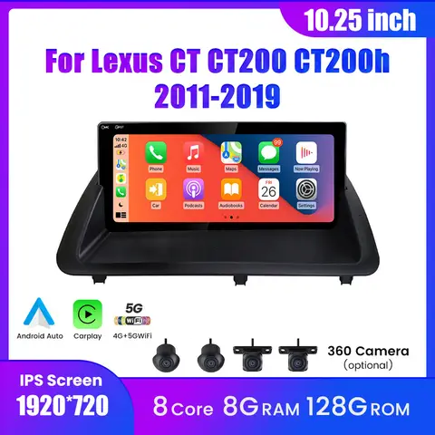 10.25" Android Car Radio For Lexus CT CT200 CT200h 2011-2019 GPS Navigation Multimedia Player Carplay Android Auto Bluetooth