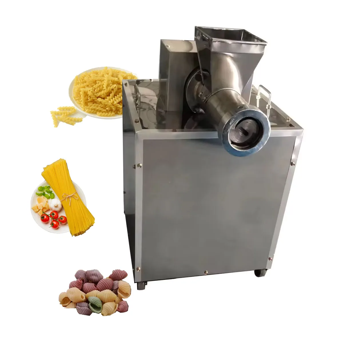 Automatic Electric Pasta Macaroni Make Machine Hollow Tube Noodles Forming Spaghetti Extruder Pasta Dough Kneading HJ-BK60