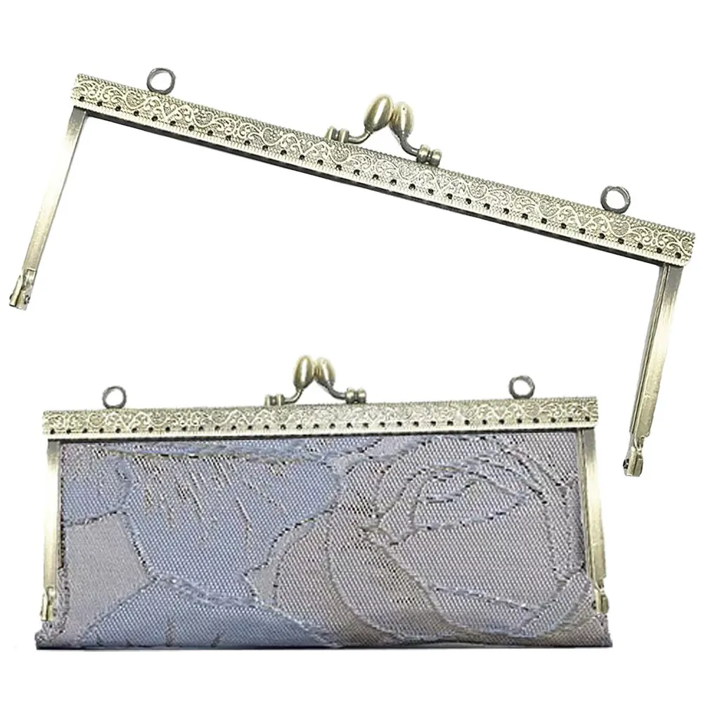 

10 шт. 20 см тисненые квадратные металлические ручки-застежки для сумок, фурнитура для шитья сумок, ручки для кошельков, аксессуары для рукоделия