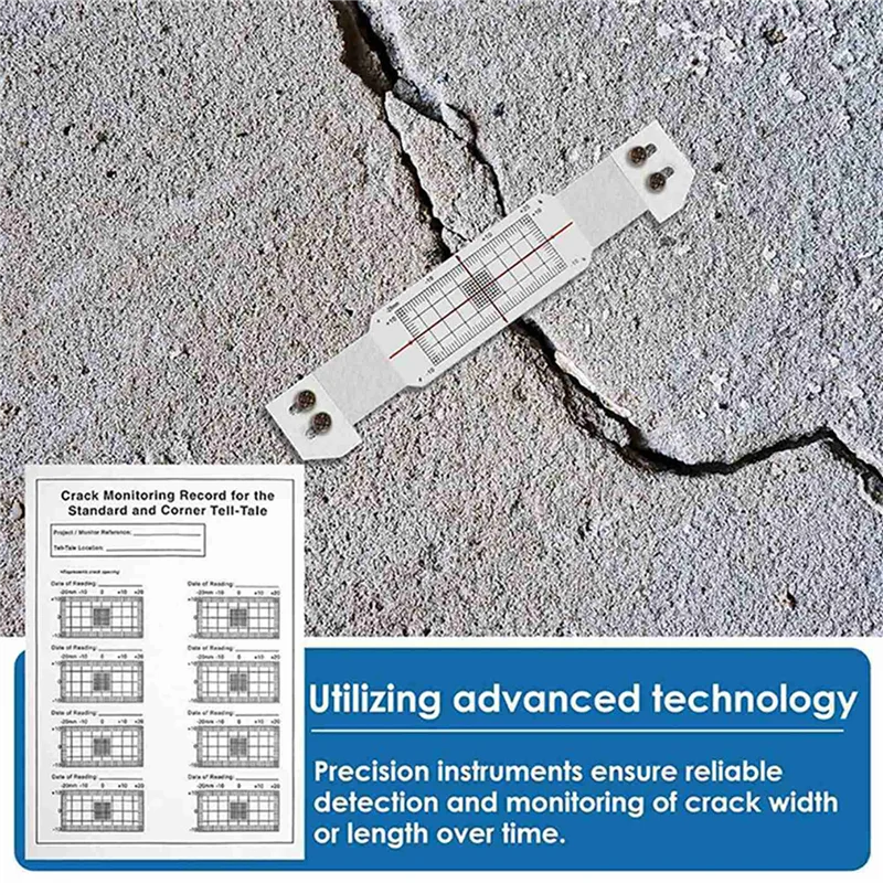 

ABCA-15 Pcs Crack Monitoring Record, Acrylic Corner Tell-Tale Monitor,Tell-Tale Crack Monitoring Device,Measuring Instrument