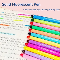 Adorável criativo papelaria sólido fluorescente traços iluminador marcadores fluorescentes cor caneta estudantes doce cor pequeno fresco