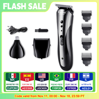 KEMEI KM-1407 Rechargeable Electric Nose Hair Clipper Multifunctional Men Hair Trimmer Professional Electric Shaver Beard Razor