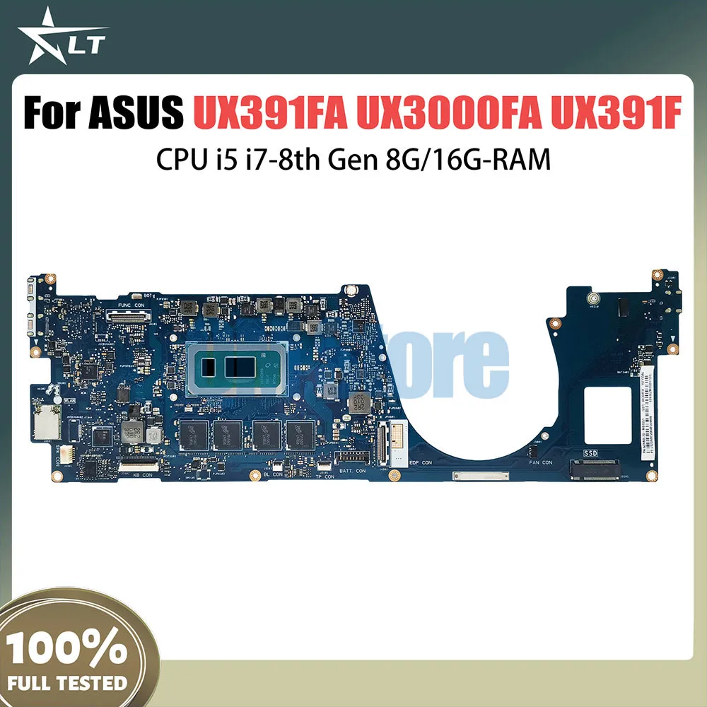 UX391FA Notebook Mainboard For Asus ZenBook UX3000FA UX391F UX391FA Laptop Motherboard With CPU i5 i7-8th Gen 8G 16G-RAM