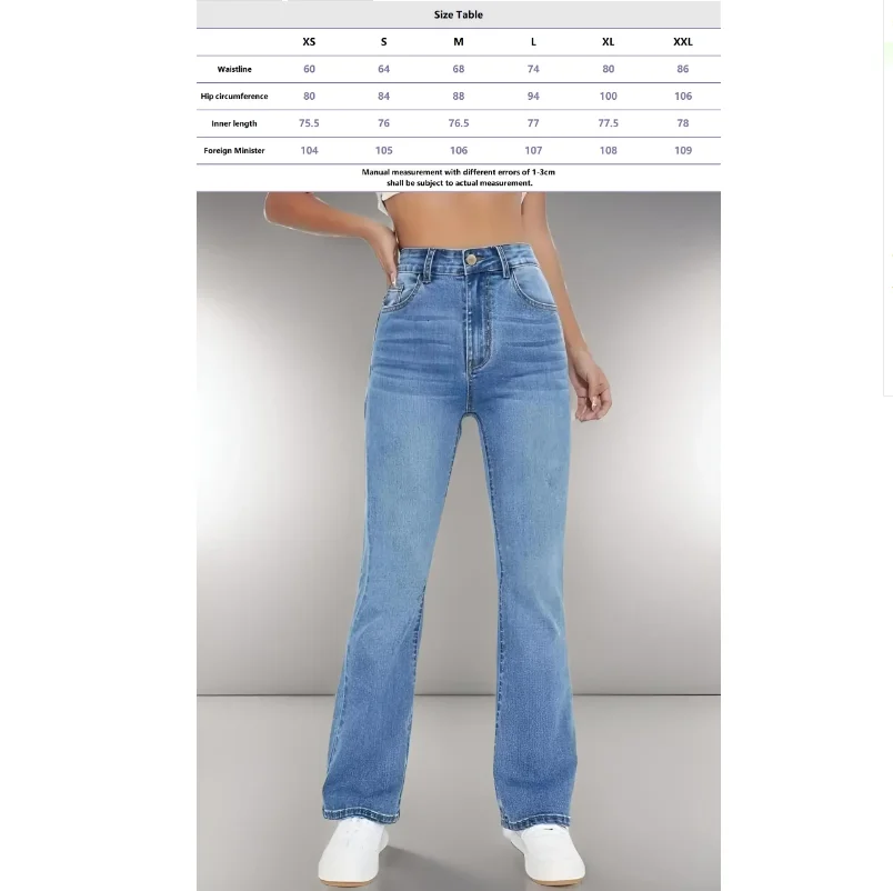 Novas calças jeans femininas quentes emagrecimento estilo europeu e americano casual versátil cintura alta calças jeans lavadas para mulher