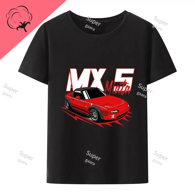 Initial D JDM MIATA MX5 Theme 100%Cotton Mens Clothes Tshirts Graphic T Shirts Tees Shirt Women Y2k Streetwear Short Sleeve Tee