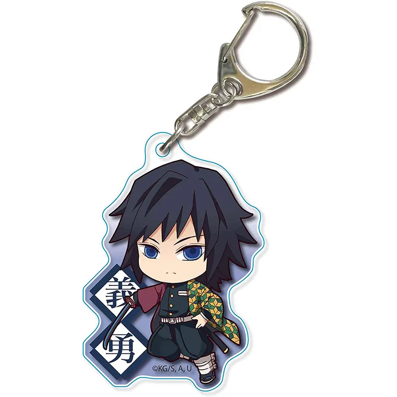 Anime Keyrings Hashibira Inosuke Tomioka Giyuu Kamado Nezuko Rengoku Kyoujurou Kochou Shinobu Acrylic Keychains Pendant Figure