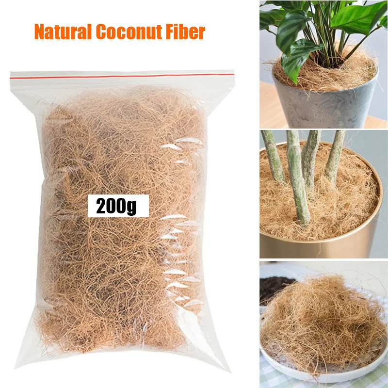 

200g Natural Coconut Husk Fiber Flowerpot Cover Craft Insect-proof Protect Flower Plant Soil Keep Warm Reptile Bedding Bird Nest