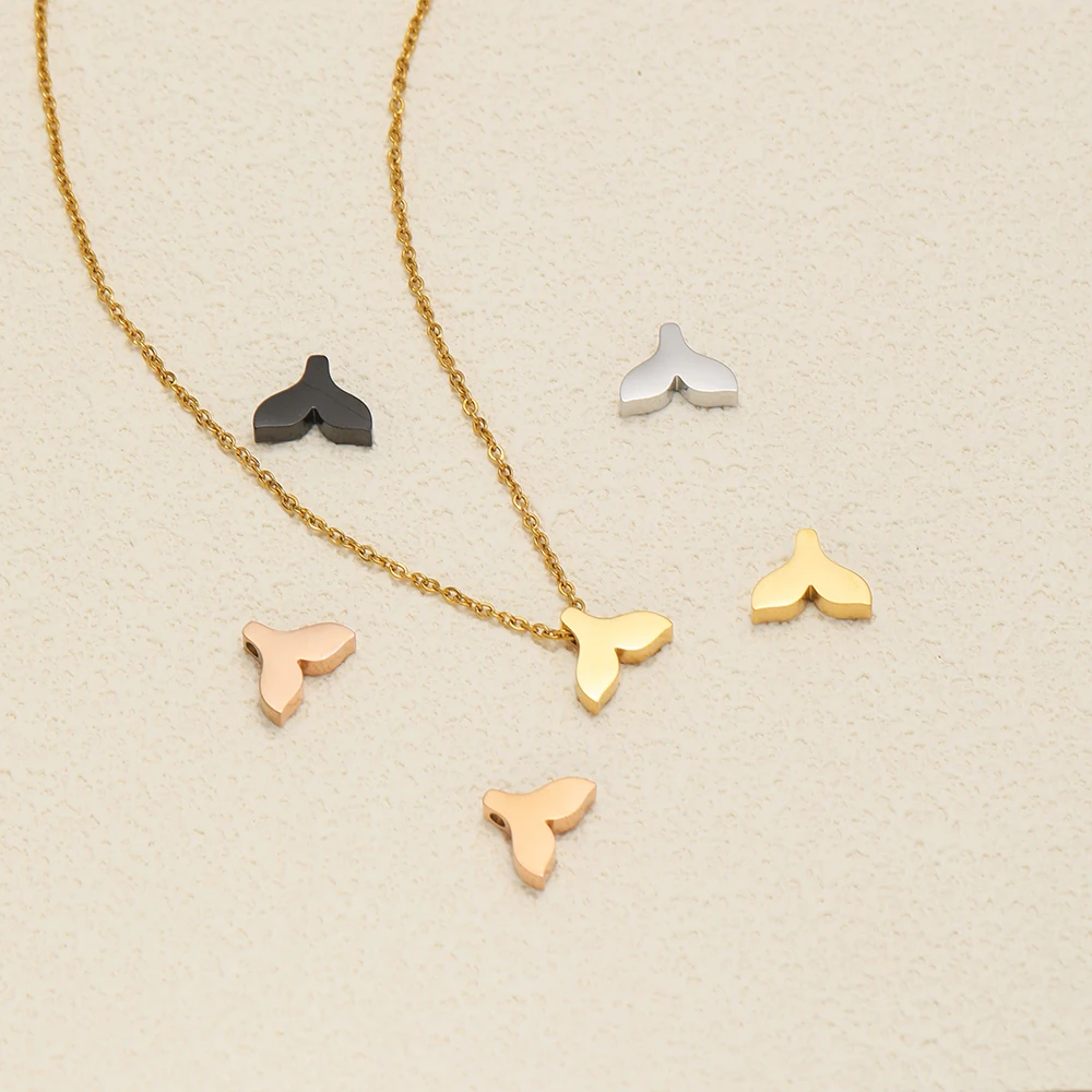 5 Stück Spiegelpolierte Edelstahl-Fischschwanz-Anhänger Perlen für Damen-Halsketten, Mädchen-Armbänder, DIY-Schmuck und Ohrringe – Detail 5