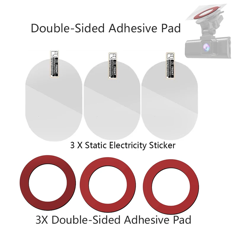 for REDTIGER Round Double-Sided Adhesive Pad and Electrostatic Stickers,Suitable Dash Cam Suction Cup Mounting
