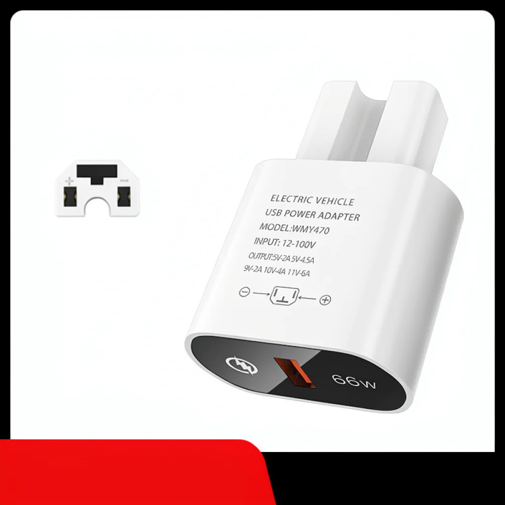 66W Fast Charging Adapter For Electric Bike Phone Charger USB Socket Power Supply Device For Delivery Rider Scooter Equipment