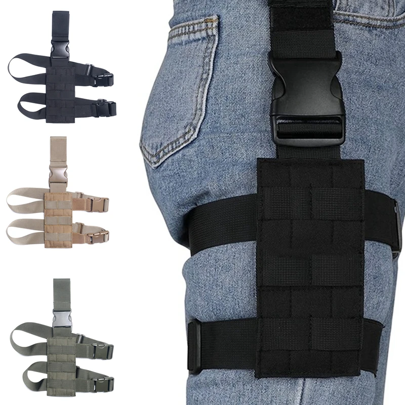 Universal Drop Leg Holster Thigh Platform MOLLE Holster for Hunting Paintball Panel with Adjustable Molle Straps