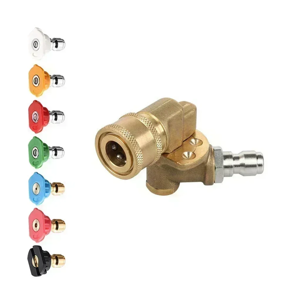 

Outdoor Cleaning Nozzle Kit High Pressure Cleaner Effective Cleaning Performance 240-Degree Pivoting Coupler 7 Nozzle Tips