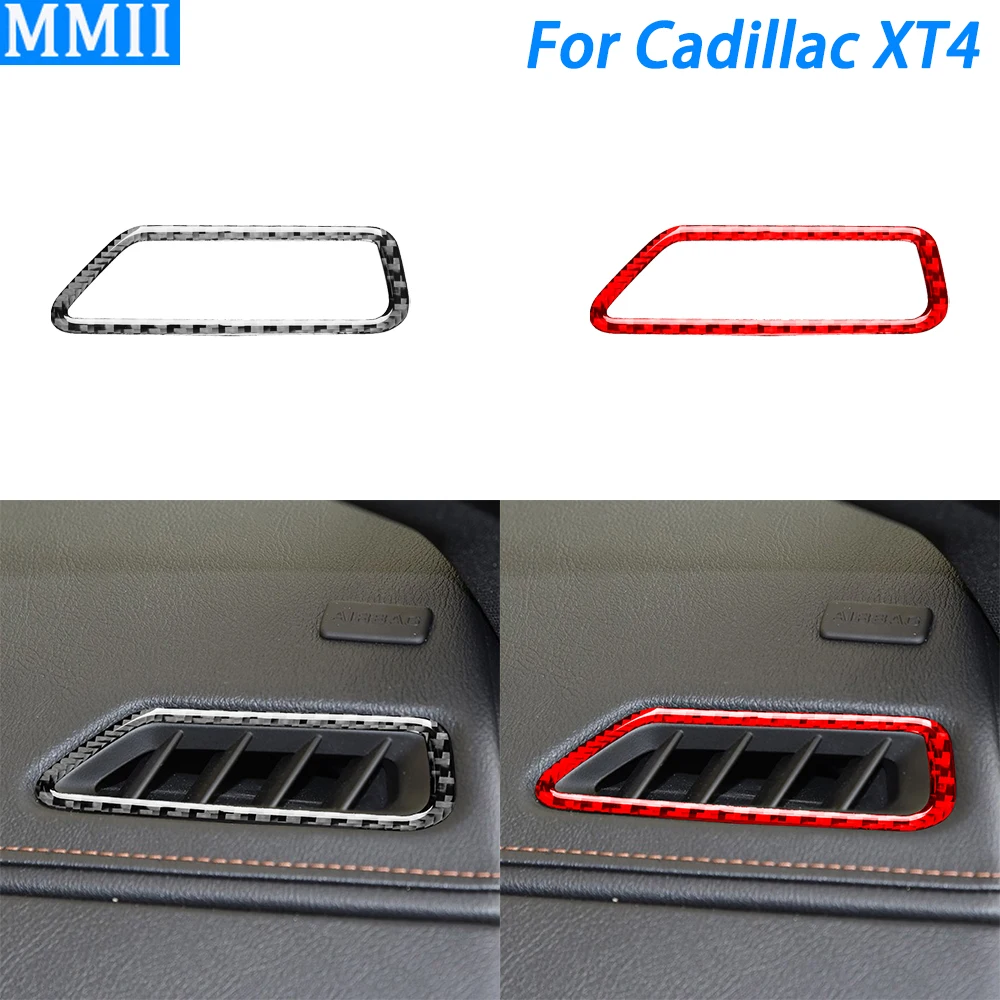 

For Cadillac XT4 2018-2023 Carbon Fiber Dashboard Air Conditioning Vent Outlet Panel Trim Cover Car Interior Accessories Sticker