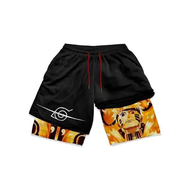Naruto Anime Shorts Men Gym Short Pants Itachi Pain Manga Kawaii Summer Workout Fitness Running Performance Sports Shorts Gifts