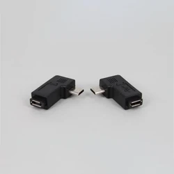 Not Easy To Damage Usb Connector Black Usb Adapter Micro To Usb 90 Degree Left And Right Angle Plug Computer Hardware Cable