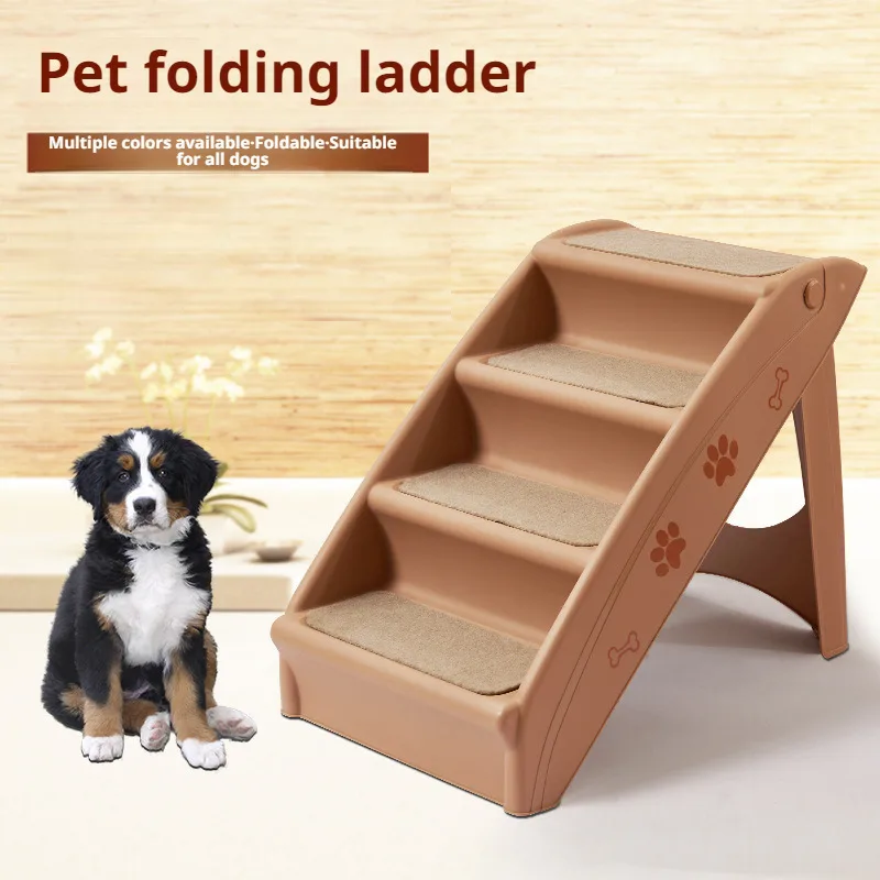 Foldable Pet Stairs Thickened Anti-Slip 3/4-Step Dog Cat Ladder Safe Plastic Pet Steps For Bed Sofa Indoor Use For Small Dog Cat