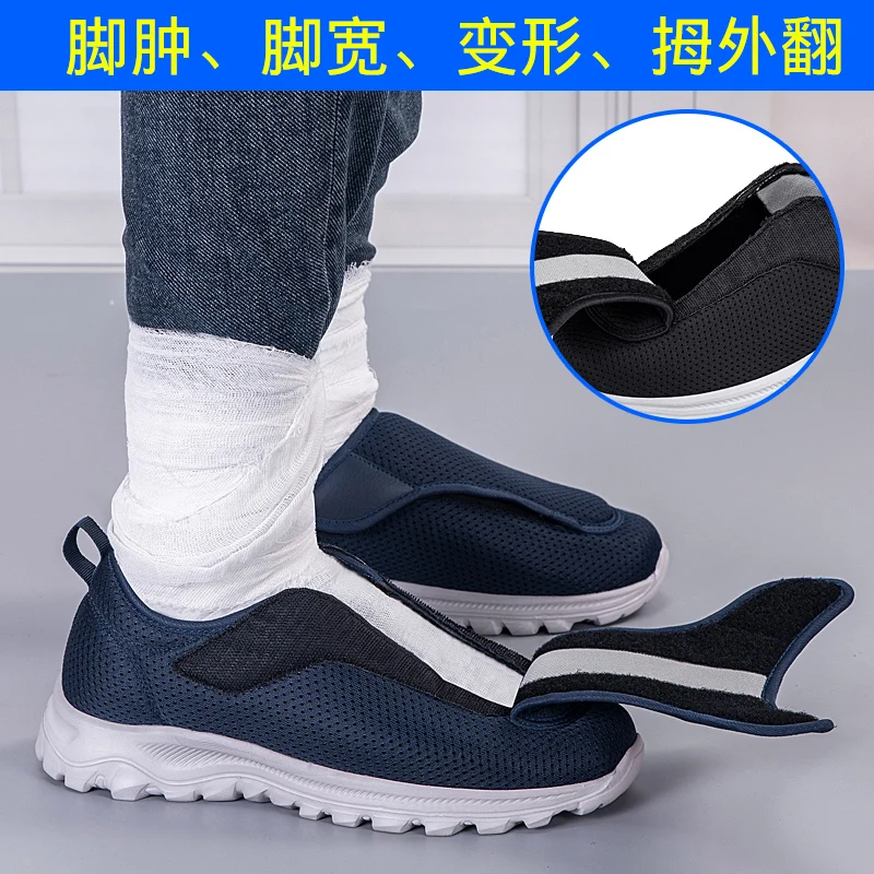 Men's Sandal Extra Wide Width Swollen Feet Walking Shoes with Adjustable Strap for Plantar Fasciitis Indoors Outdoors