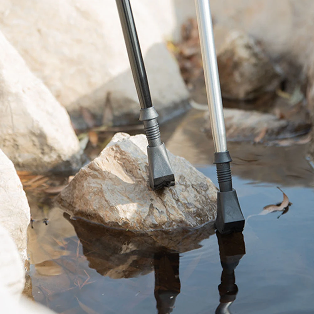 

4pcs Hiking Stick Anti-skid Cover Rubber Protector Tips Camping Walking Crutch Foot Cover Stick Head Durable