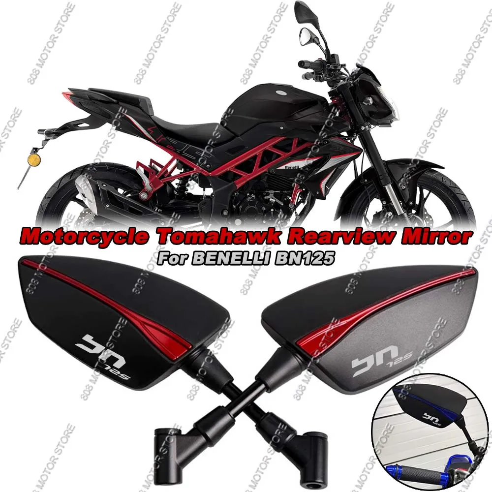 

For Benelli BN125 bn125 CNC Aluminum Tomahawk Rearview Mirrors 8mm 10mm Motorcycle Side Mirrors