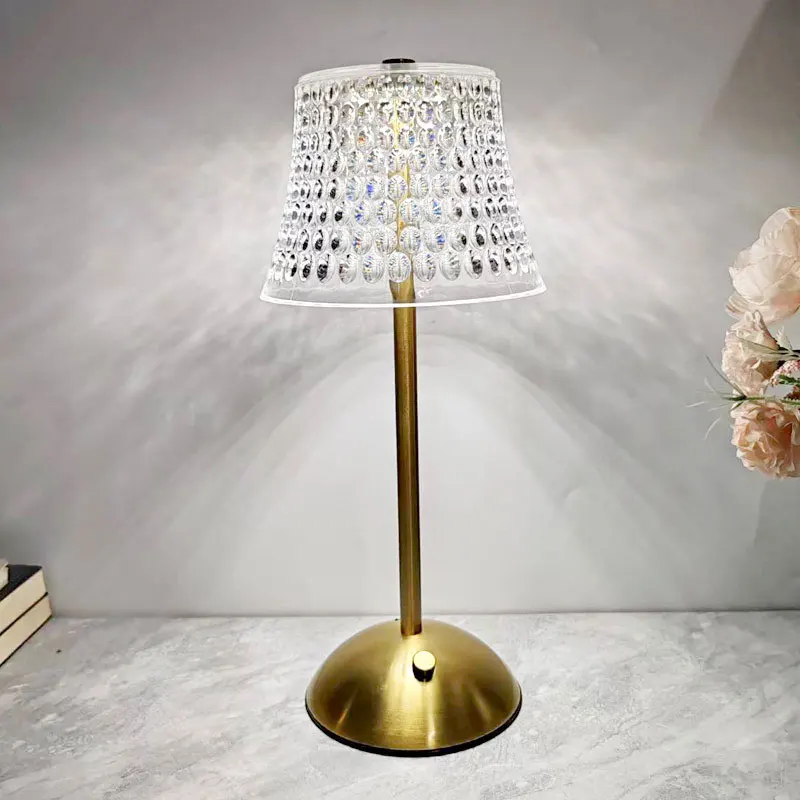 مصابيح طاولة كريستال للمطاعم والحانات وأضواء ليلية بجانب السرير لغرف النوم وشحن مصباح اللمس وتركيبات الإضاءة ومصباح ديكور المنزل