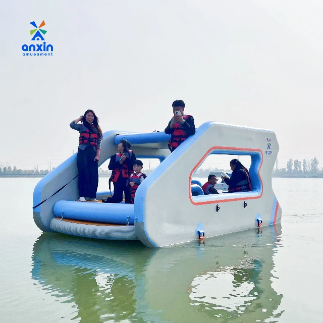 Drop Stitch Solar-Powered Electric Inflatable Boat Portable Catamaran Appearance Inflatable Small Large Yacht for Fishing