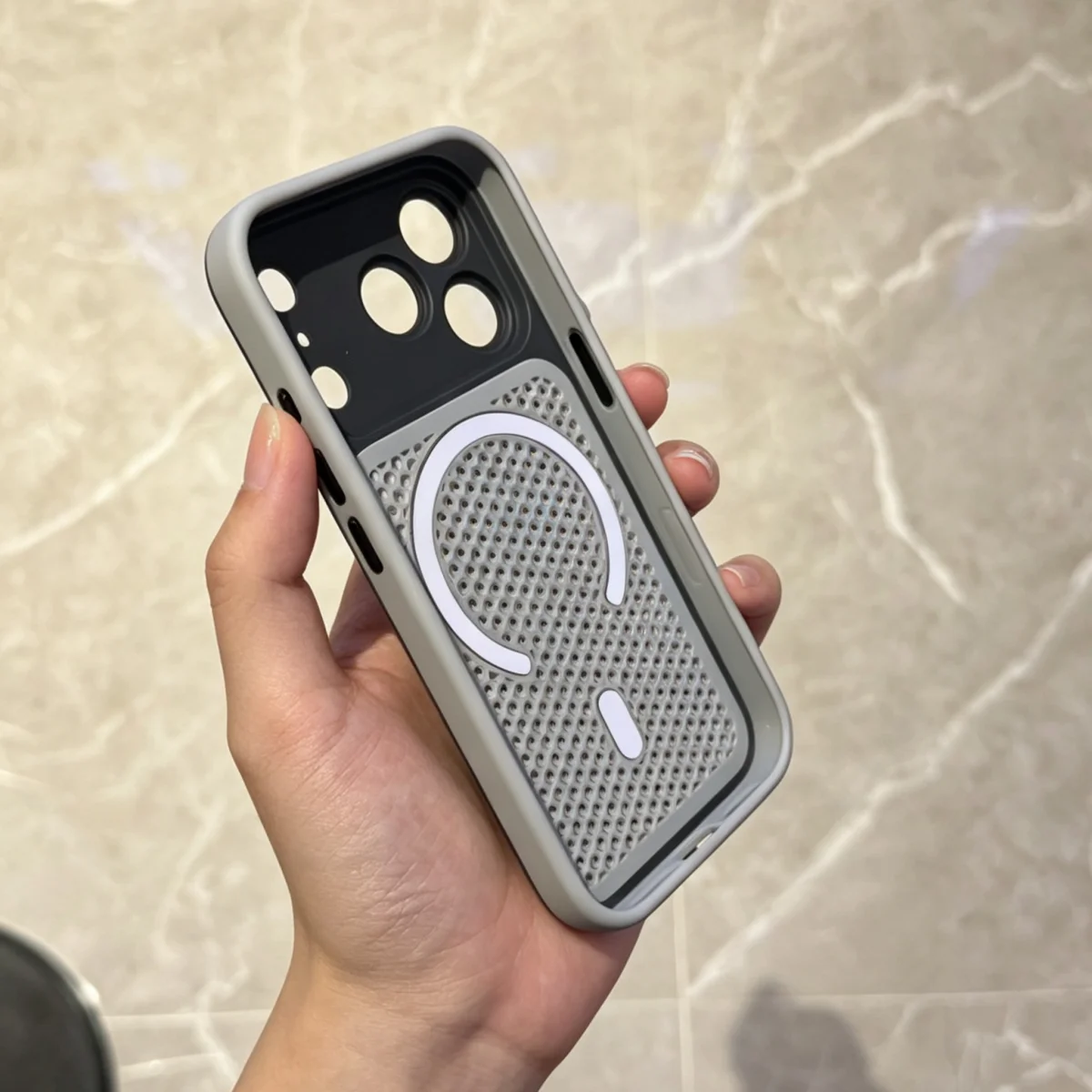 Heat Dissipation Mesh Hole Magnetic For Magsafe Case For iPhone 17 16 15 14 13  Pro Max Plus Large Window Camera Protect Cover view 4