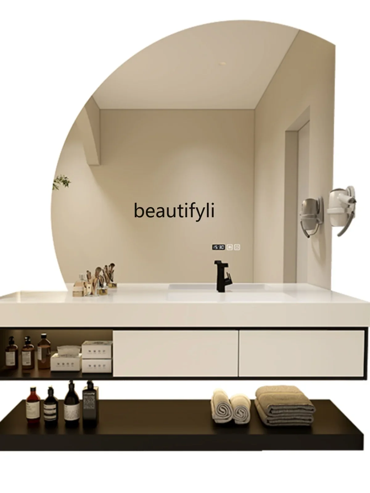 

Stone Plate Ceramic Seamless Whole Washbin Bathroom Cabinet Combination Bathroom Sink Wash Inter-Platform Basin