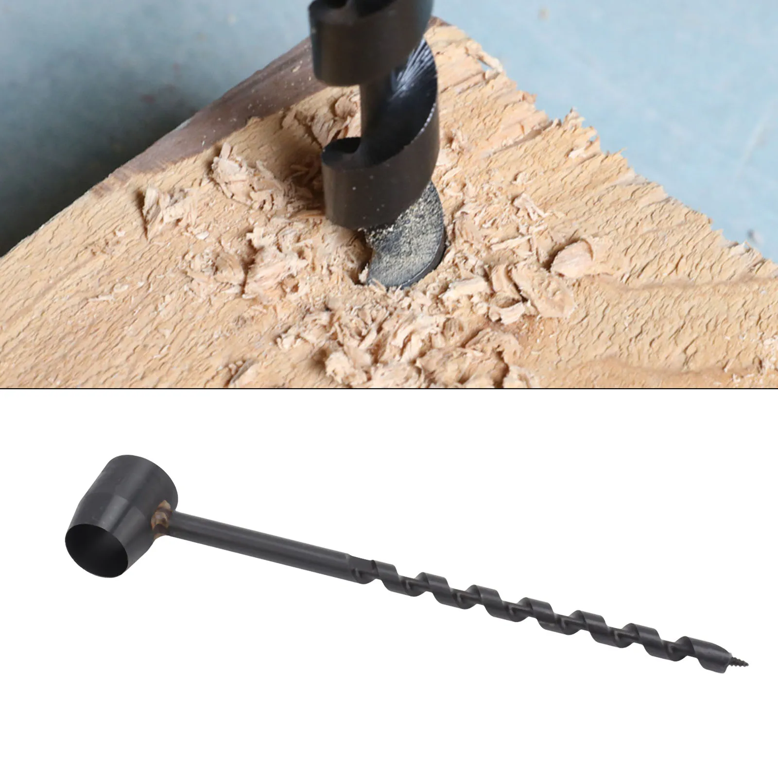 Manual Auger Drill Black Manual Auger Drill High Hardness Light Weight Portable Survival Drill for Wilderness Woodworking
