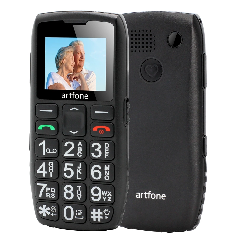 LTE 4G Senior Mobile Phone Artfone C1+ With Charging Dock Big Keypad For Elderly Single Sim One Key SOS FM 1400mAh Bar CellPhone