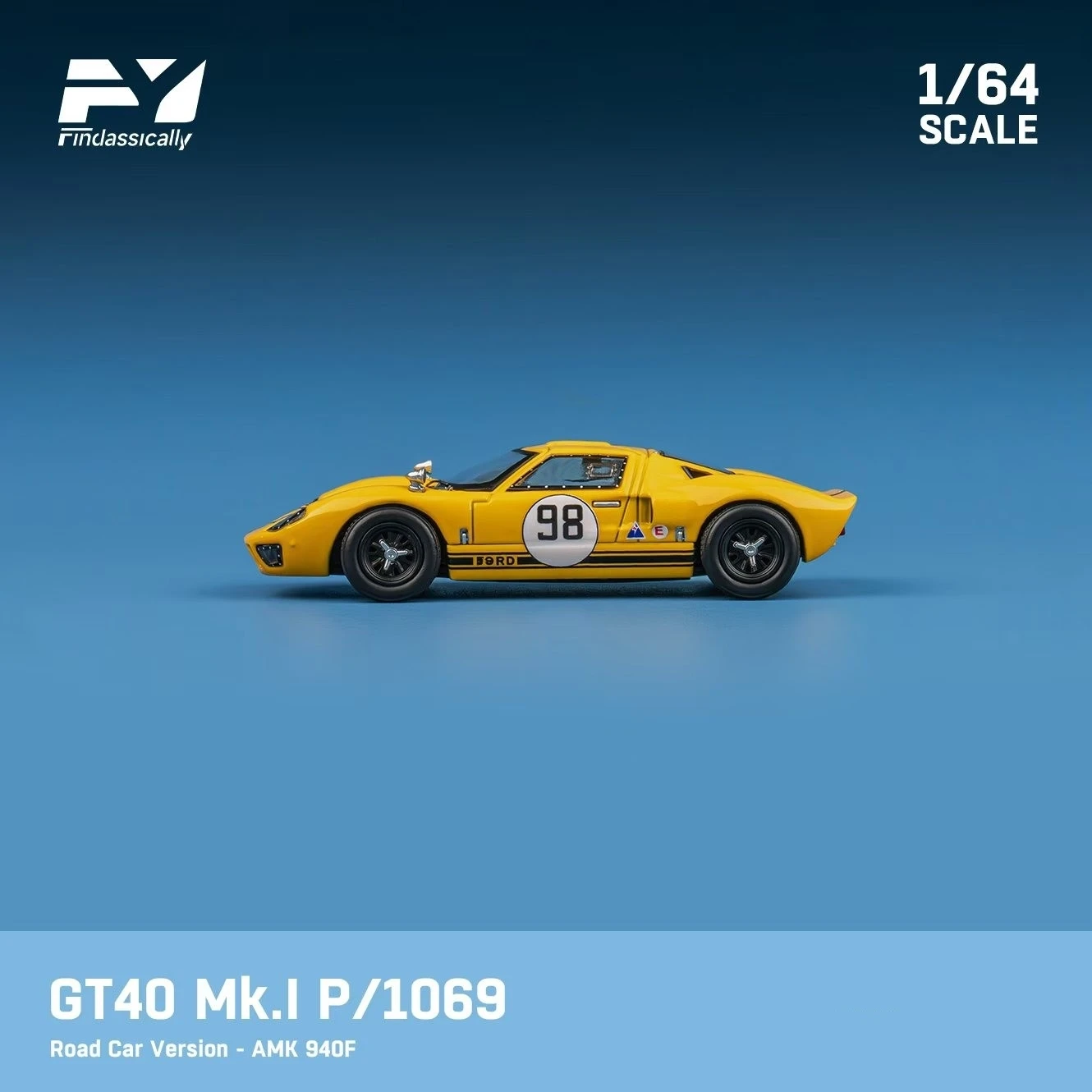 

Findclassically FY 1:64 GT40Mk, три цвета, литая под давлением модель автомобиля, запасы в 2025 году
