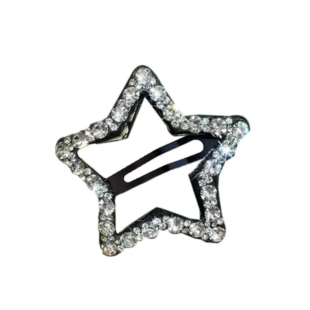 New Fashion Sparkling Five-pointed Star Hairpin Headdress Female Korean Pentagram Hair Zircon Shiny Hair Trendy Clip Access R6F3