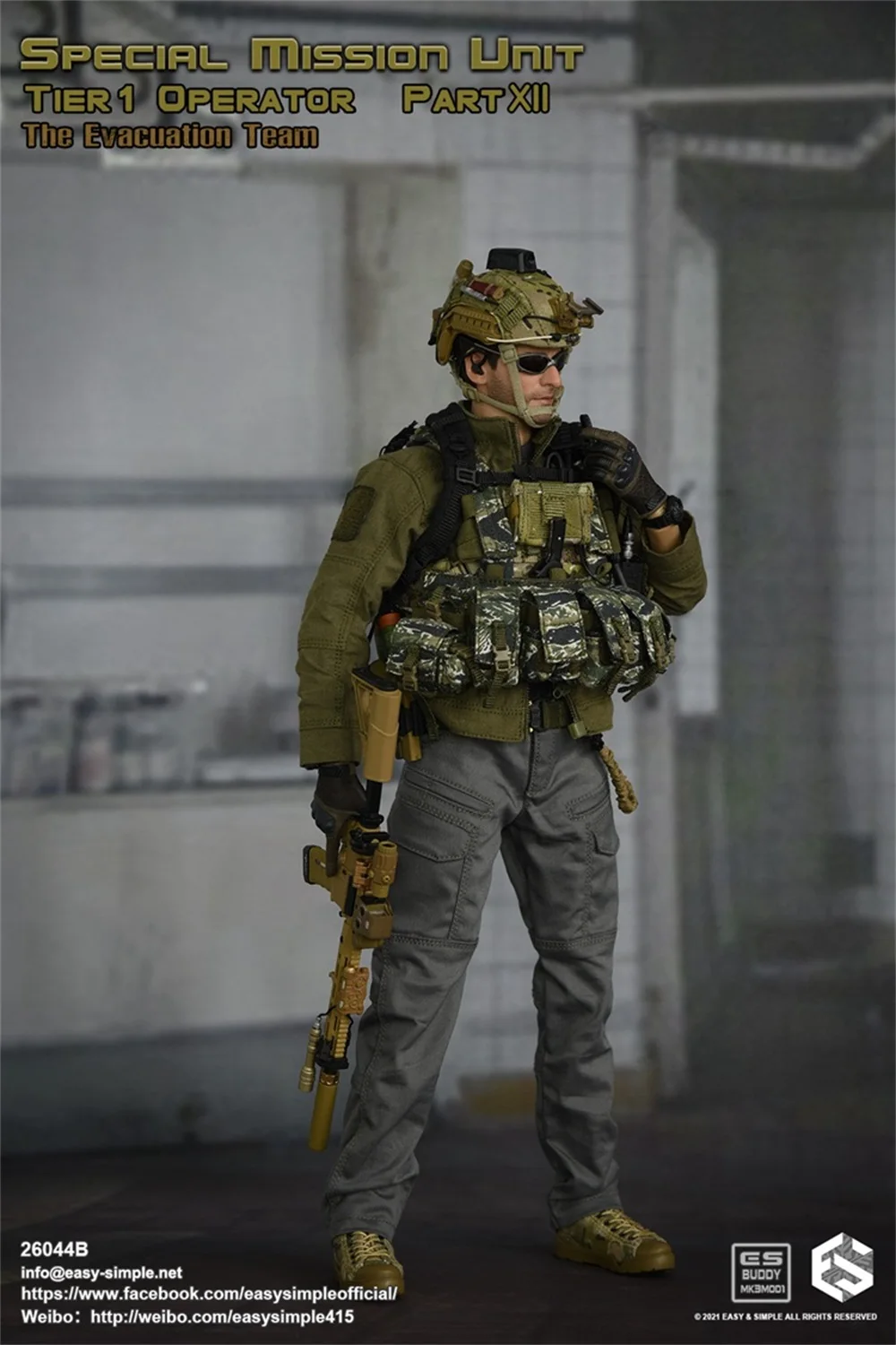 Hot Sale Easy&Simple ES 26044B 1/6 Special Mission Unit Tire 1 Operator Evacuation Part War Hang Chest Bag Vest For 12inch Doll image 2