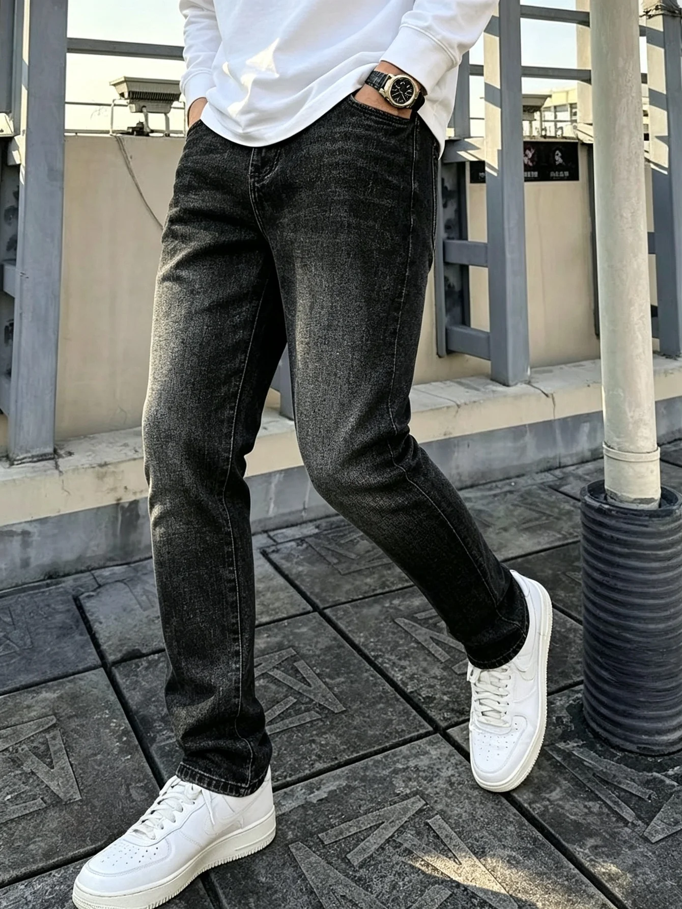 American Street Trend Y2K Men Jeans, Fashion Casual Denim Bottoms, Perfect Gift for Husband