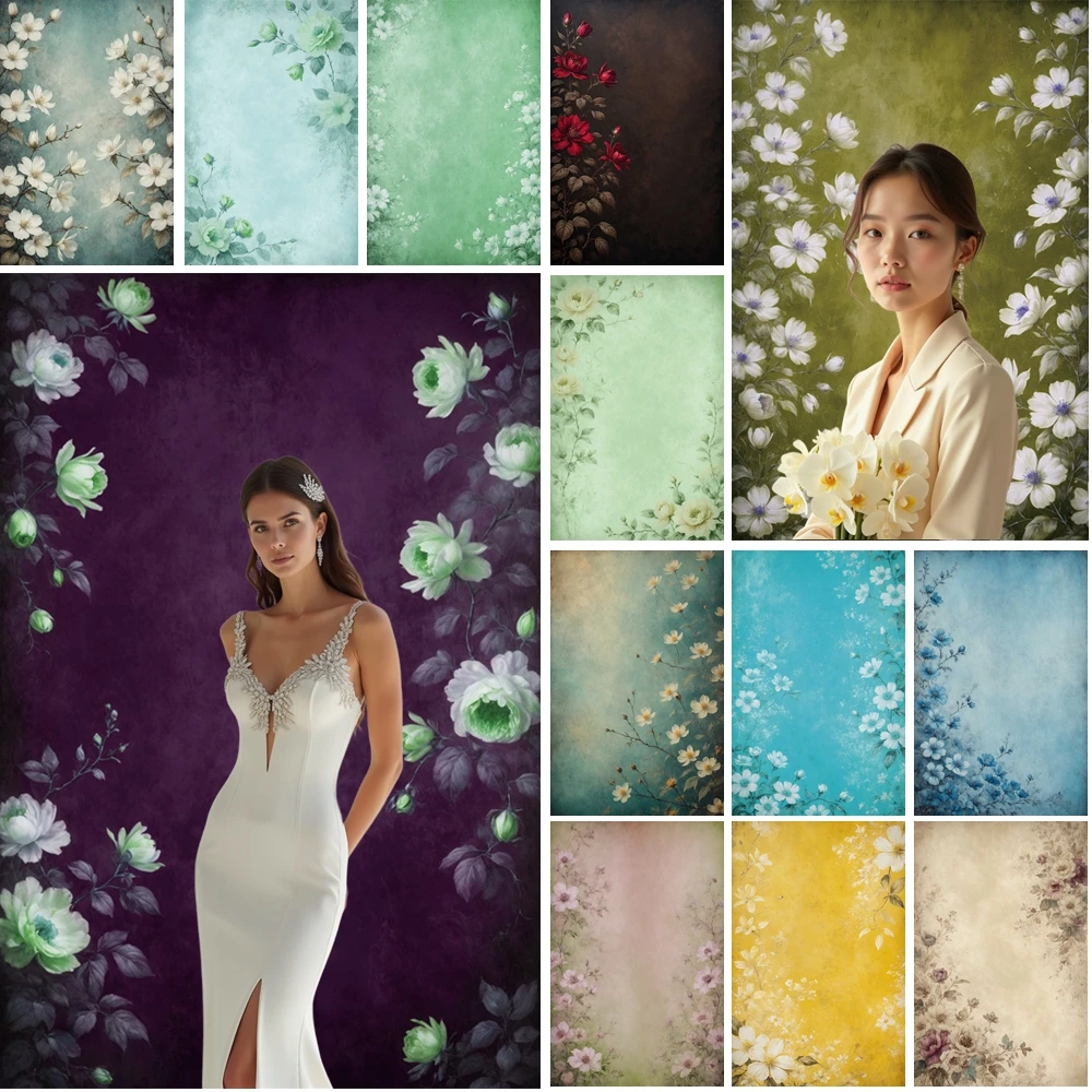 

MOON.QG Artistic Textured Floral Backdrop Tie Dye Solid Color Gradient Background Decoration Kids Photography Accessories Banner