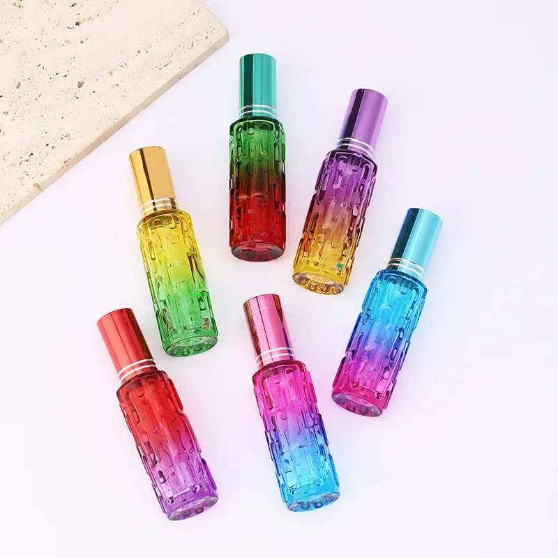 10 Dual-Color Gradient Perfume Dispenser Bottle Bitter Melon Glass Spray Bottle Portable Sample Bottle Empty Bottles Косметика