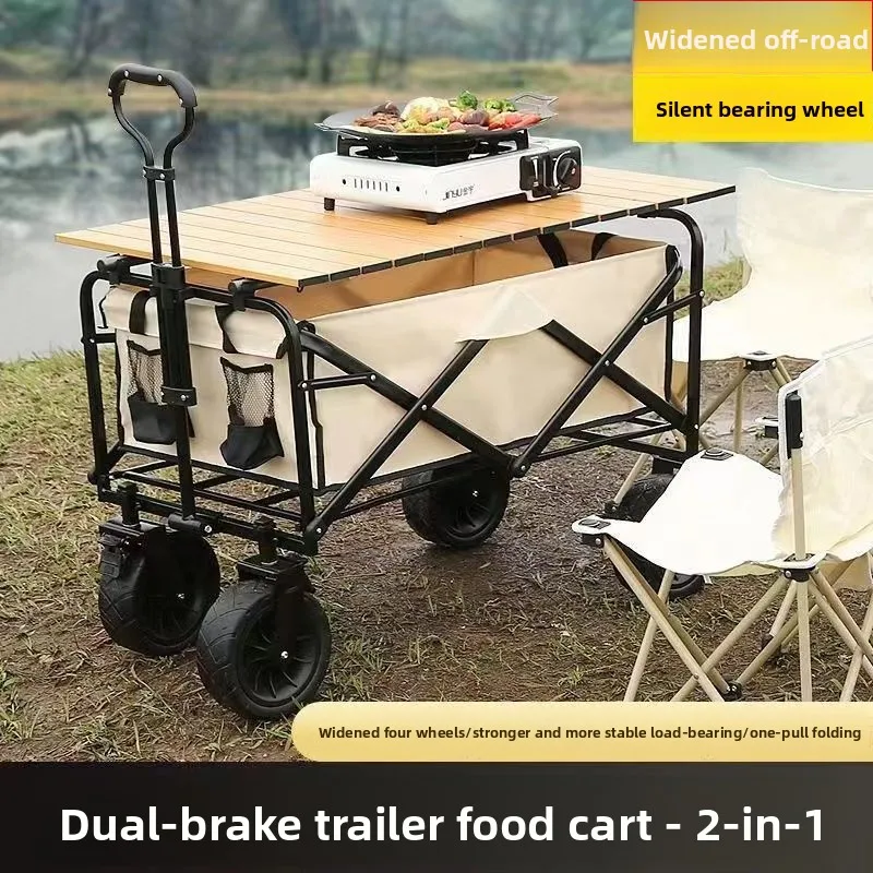 Senan Platform Type Four Wheel Camping Hand Wagon Portable Foldable Metal Frame 3-Year Warranty for Outdoor Camping & Beach Use