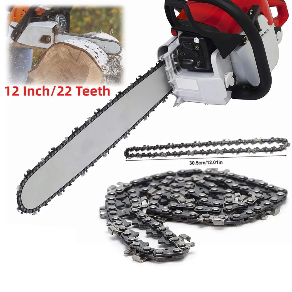 1/2/3pcs 12 Inch Metal Chainsaw Chain 45 Drive Electric Saw Accessories Replacement Chainsaw Saw Chain for Wood Branch Cutting