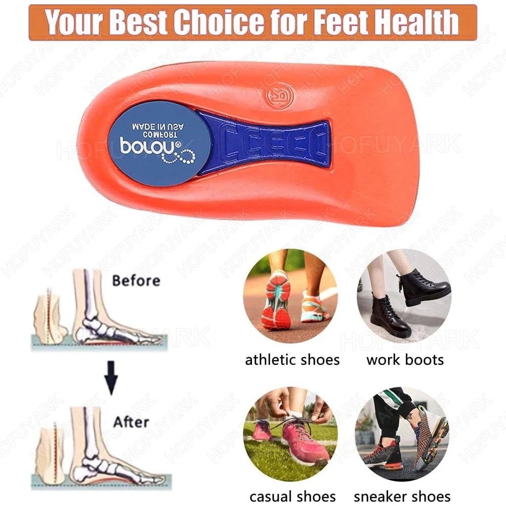 Sport Orthopedic Insoles for Shoes Man Woman Flat Foot Arch Support Orthotic Insoles for Plantar Fascitis Pain Relief Shoe Pads