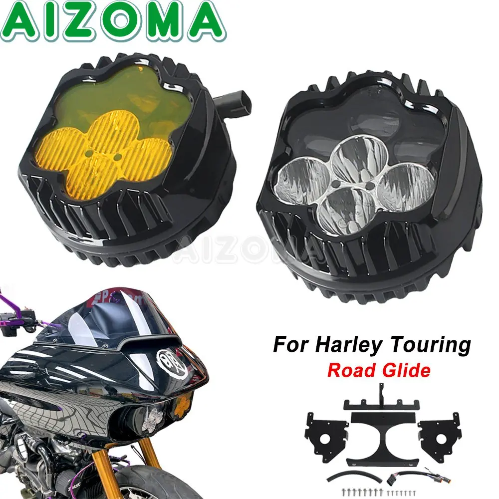 Motorcycle LED Headlight Fog Lamp For Harley Touring Road Glide FLTRT FLTRXSE FLTRX FLTRKSE FLTRK FLTRXST FLTRUSE FLTRU 2015-25