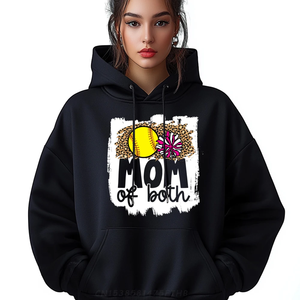 

Man Long Sleeve Cheer Softball Mom Of Both Hoodies Slogan Sweatshirt Retro Graphic O Neck Sweatshirt