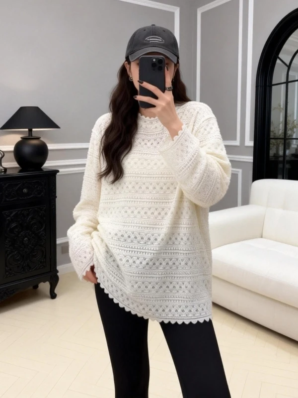 

plus Size Lace Long Sve T-irt Women's Base irt Early Spring New Sle Slimming Loose Inner Wear Top Korean Sle