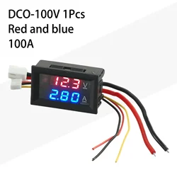 1PC Red And Blue DC 0-100V 10A / 50A / 100A Digital LED Voltmeter Ammeter Household For Power Supplies Electrical Equipment Part