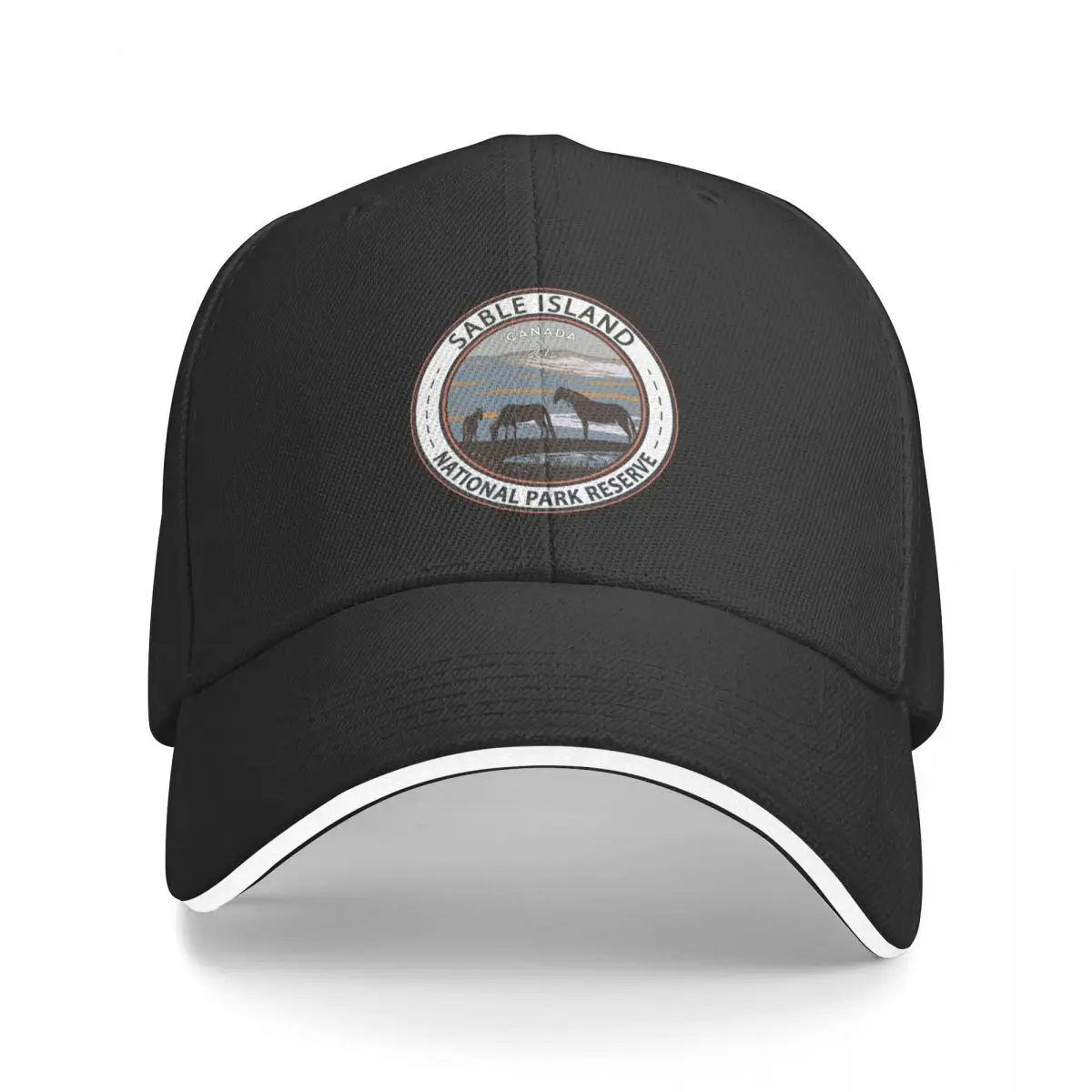 Sable Island National Park Reserve Canada Vintage Badge Baseball Cap Trucker Hat Kids Hat Women's Hats Men's