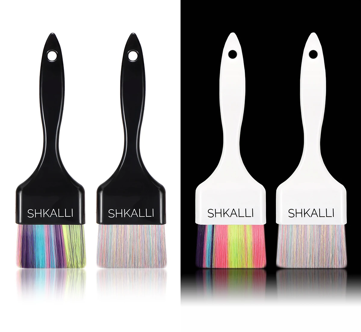 SHKALLI Balayage Pinselset Farbenfrohe Weiche Bürsten Färbeschüssel Werkzeugset zum Aufhellen der Haare – Detail 1