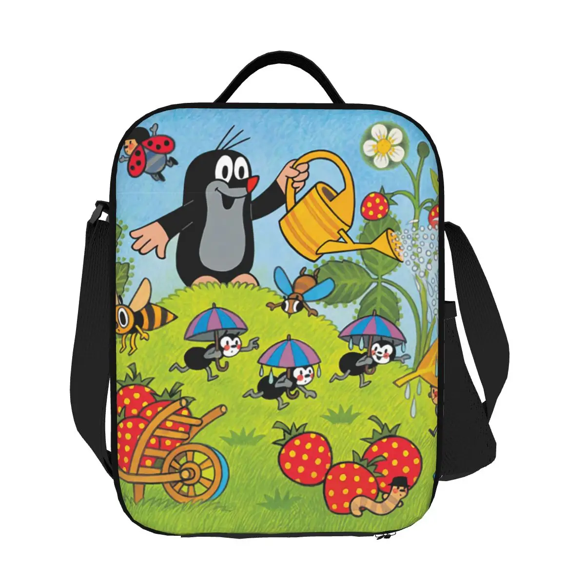 

Custom The Mole Insulated Lunch Bag for Camping Travel Czech Cartoon Comics Krtek Mole Portable Thermal Cooler Lunch Box Women