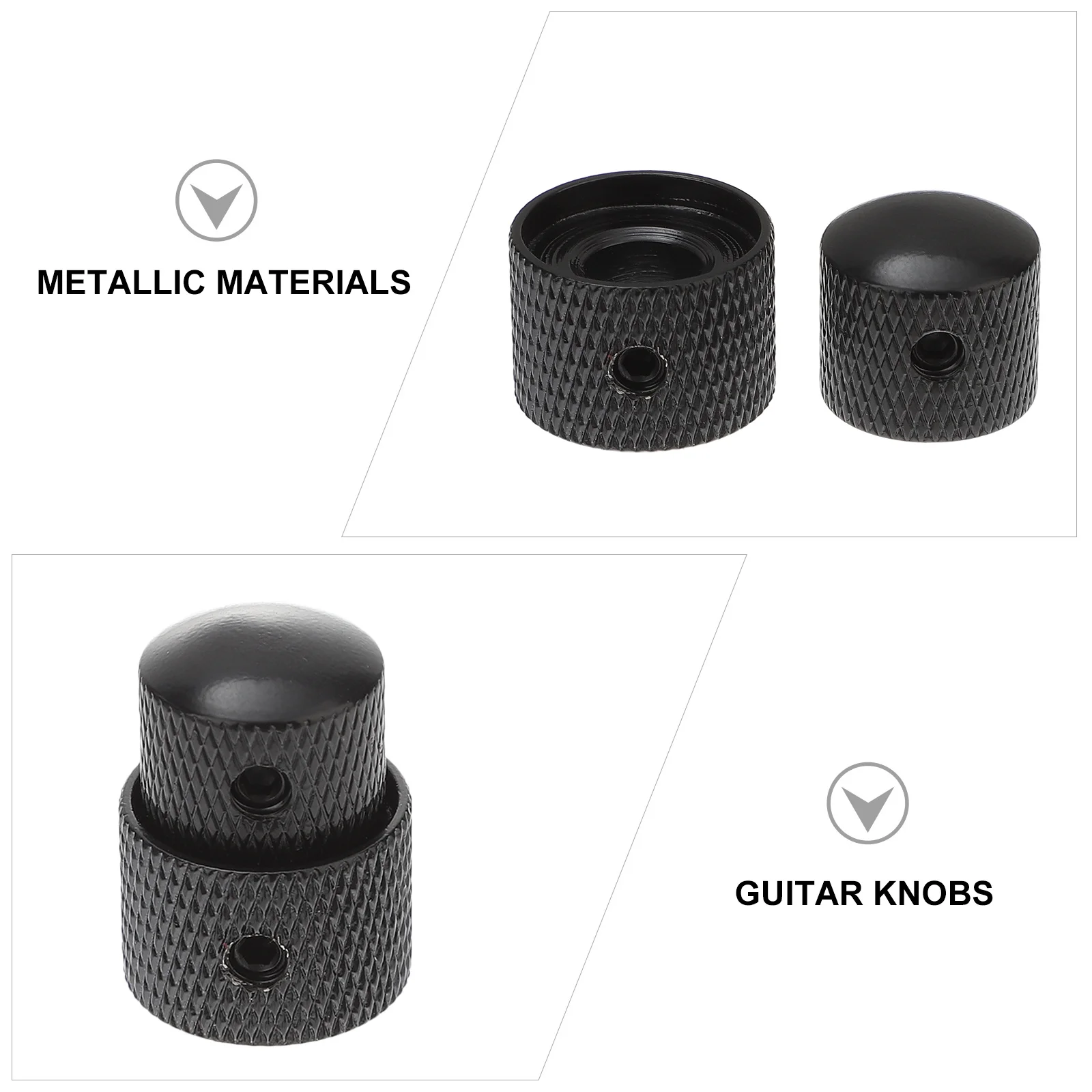 

Electric Guitar Knobs Dual Concentric Volume Tone Control For Bass Fit 6Mm Split Shaft Pot Black Metal