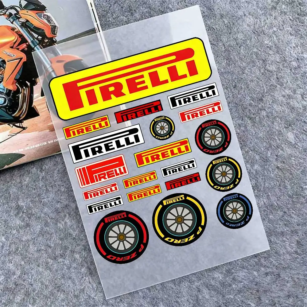 

For PIRELLI Waterproof Reflective Motorbike Stickers Easy Peel Removable Decals For Motorcycle Car