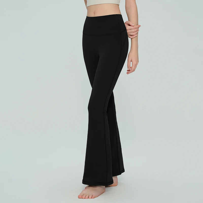 Vrouwen hoge taille uitlopende legging gym fitness yoga broek workout runing sport legging dames controle buik yoga wijde pijpen broek